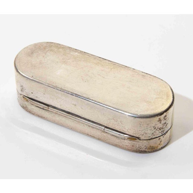 Sterling Silver Oval Hinged Box, 1950s For Sale - Image 3 of 5