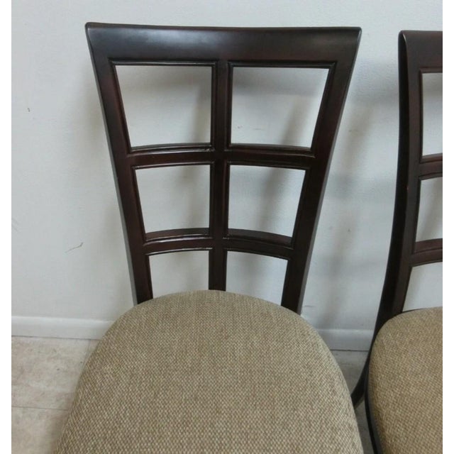 1990s Pair Stanley Furniture Window Back Dining Room Side Chairs For Sale - Image 5 of 11