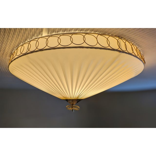 Metal Large Flush Mount in the style of Paavo Tynell, 1950s For Sale - Image 7 of 18