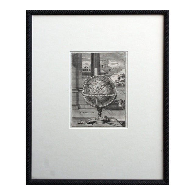 Early 18th Century Globe Terrestre Engraving by Francois Halma For Sale