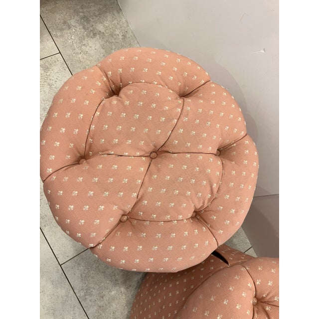 Light Pink Pair of 1990s Custom Ottomans For Sale - Image 8 of 9
