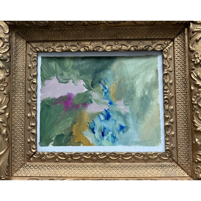 2020s 2025 Carolyn Misterek Original Abstract Painting in Vintage Frame For Sale - Image 5 of 5