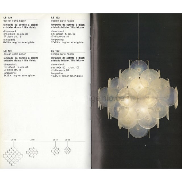 Chandelier with Iridescent Murano Glass Discs by Carlo Nason for AV Mazzega, Italy, 1960s For Sale - Image 13 of 14