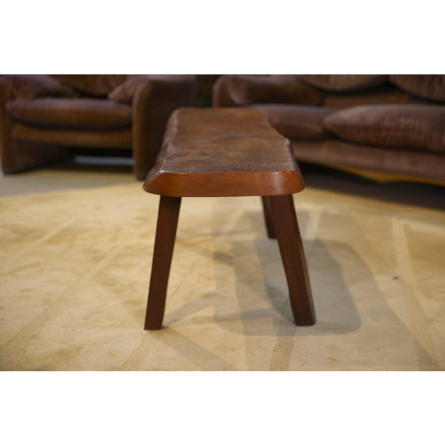 1950s Brutalist Elm Bench from Aranjou, 1950s For Sale - Image 5 of 11