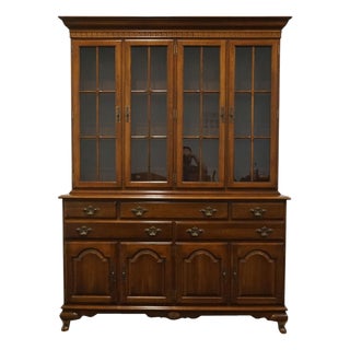 Ethan Allen Georgian Court Solid Cherry Traditional Style 58" Buffet W. Lighted Display China Cabinet 11-6047 / 11-6098 For Sale