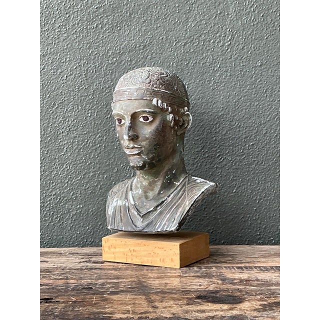 Vintage Classical Greek Style Plaster Bust For Sale In West Palm - Image 6 of 12