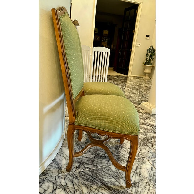 English Ethan Allen Upholstered Dining Chairs - Set of 2 For Sale - Image 3 of 7