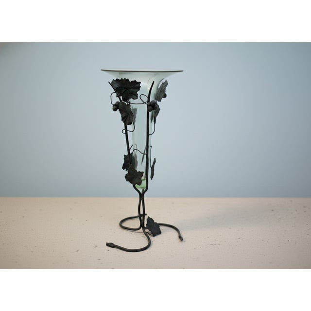 Murano Glass and Wrought Iron Vase attributed to Umberto Bellotto for Barovier and Toso, 1920s For Sale - Image 13 of 13