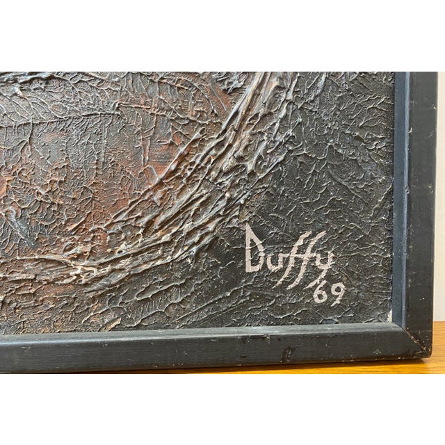 Mid Century Modern "Craters of the Moon" Original Oil Painting by Duffy c.1969 Impasto moonscape filled with texture and...