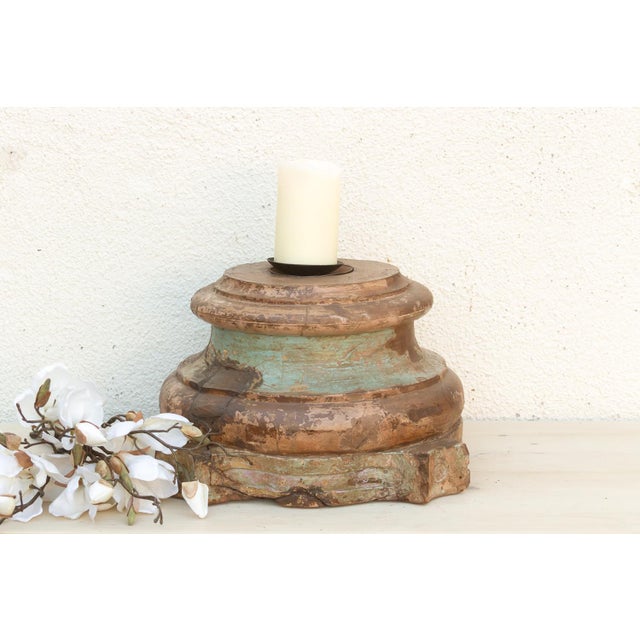 Indian Early 1800's Large Teak Column Base For Sale - Image 3 of 10