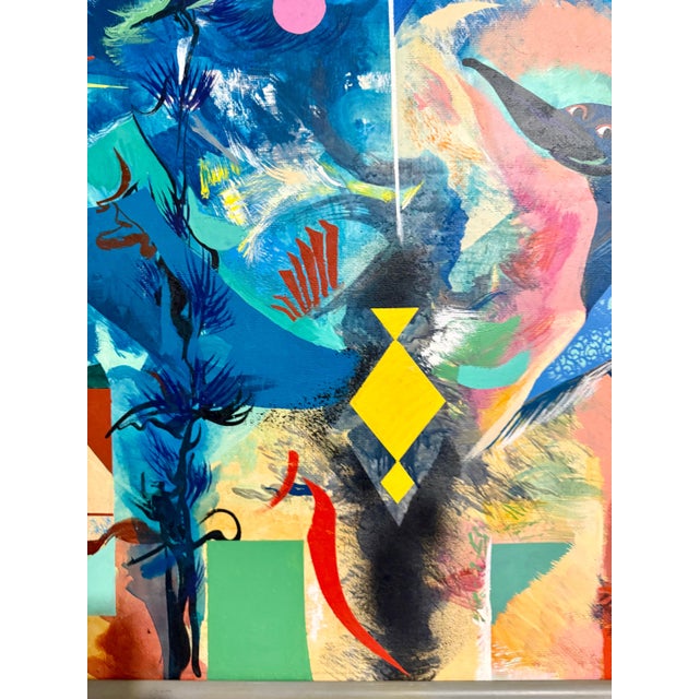 Andrene Kauffman, Andrene Kauffman Circus or Zoo Abstract Oil Painting Chicago WPA Woman Artist, c.1940's For Sale In Miami - Image 6 of 12