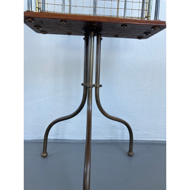 Edwardian Revolving Book or Magazine Stand in Brass and Oak, Circa 1900 For Sale - Image 10 of 12