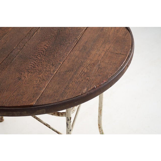 Antique Round Metal Outdoor Table, France, 1900s For Sale - Image 4 of 12