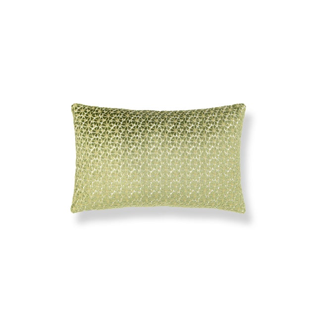 Contemporary The House Of Scalamandré Petal Velvet Lumbar Pillow In Leaf For Sale - Image 3 of 3