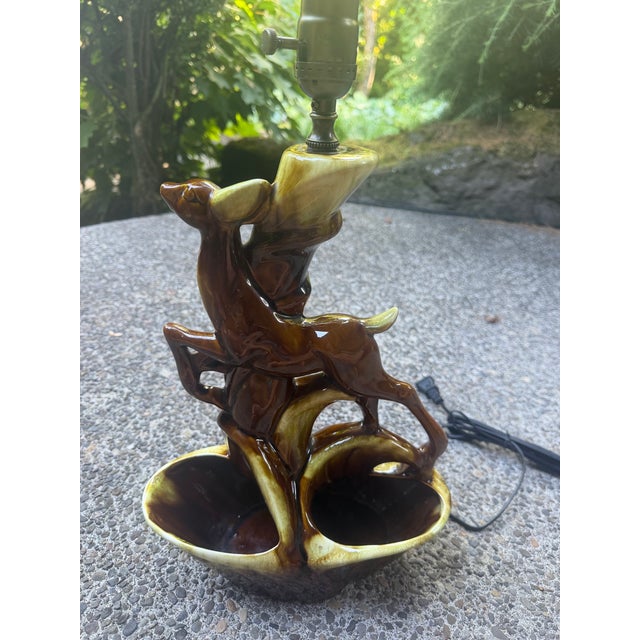 Ceramic VTG MCM Phil Mar 1950s Leaping Deer Tv Lamp Planter For Sale - Image 7 of 7