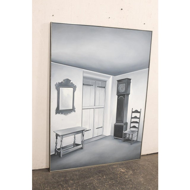 Mid 20th Century Large Lowell Blair Nesbitt Black & White Tonal Painting For Sale - Image 10 of 11