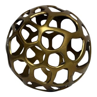 Z Gallerie Gold Metal Sphere For Sale