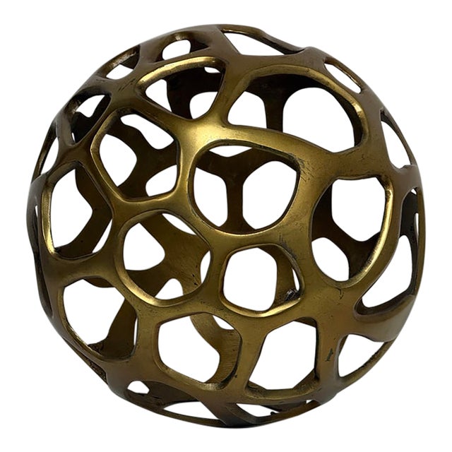 Z Gallerie Gold Metal Sphere For Sale
