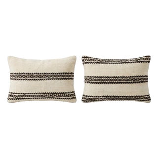 Modern Kilim Lumbar Pillow Cover 14'' X 20'' - Set of Two For Sale