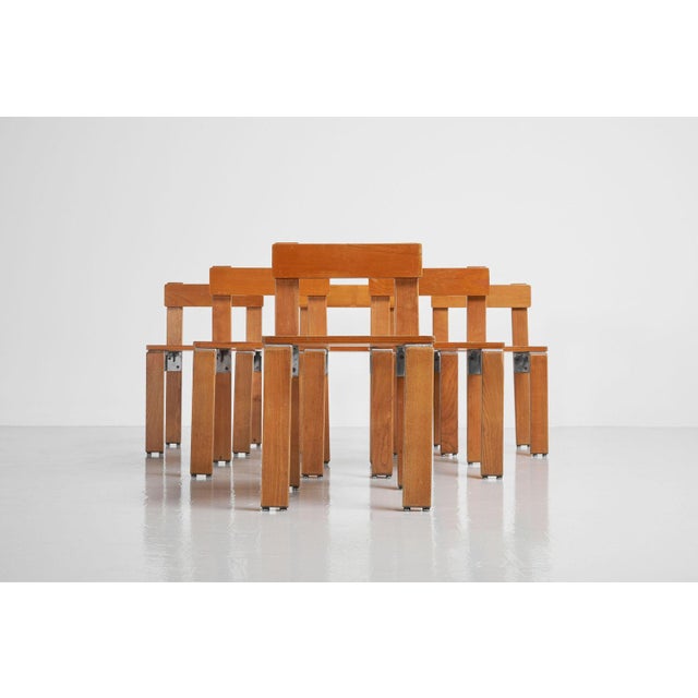 A rare set of 6 industrial designed chairs by architect Georges Candilis (1913-1995) and manufactured by Sentou, France...