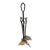 Wrought Iron Fireplace Tool Set – Vintage Stand With Shovel, Poker & Broom For Sale
