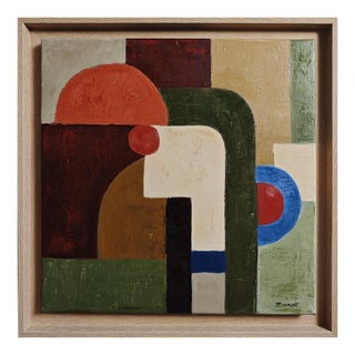 Connivence, Contemporary Abstract Landscape, Oil Painting Framed by Sophie Dumont For Sale