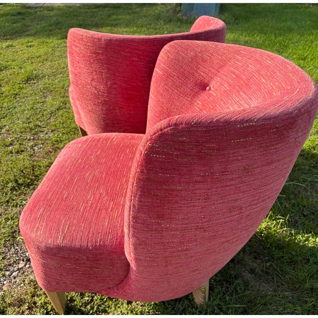 Textile Vintage Italian Modern Club Chairs in the Manner of Geo Ponti For Sale - Image 7 of 10
