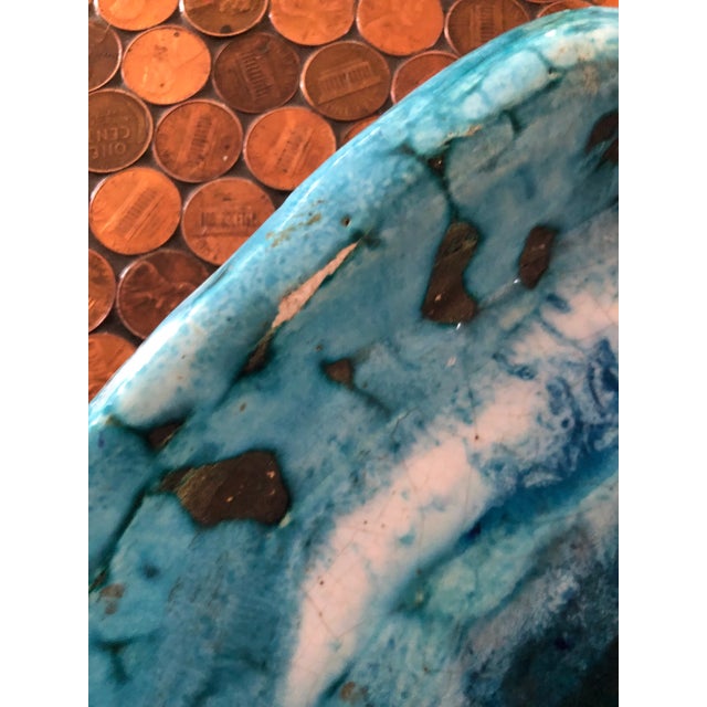 Mid 20th Century Ted DeGrazia Tucson Ceramic Turquoise Glaze Plate For Sale In Phoenix - Image 6 of 10