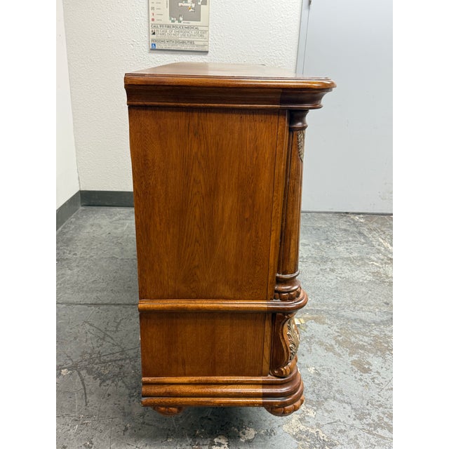 Late 20th Century Traditional Carved Wood Dresser, Vintage For Sale - Image 5 of 12