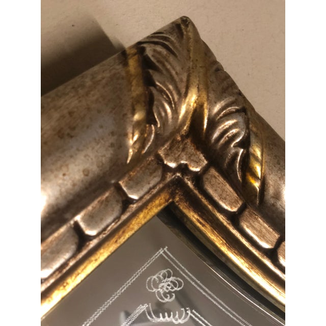 Italian Hand-Engraved Mirror in Gold and Silver Leaf For Sale - Image 6 of 11