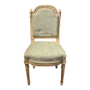 Decorated Cared Wood Louis XVI Style Side / Dining Chair