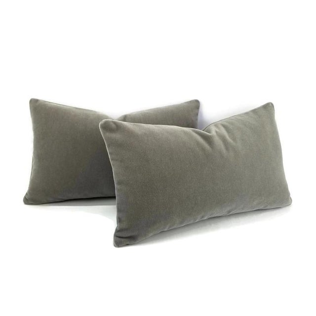 Solid Gray Mohair Lumbar Pillow Cover 12" X 20" Chairish