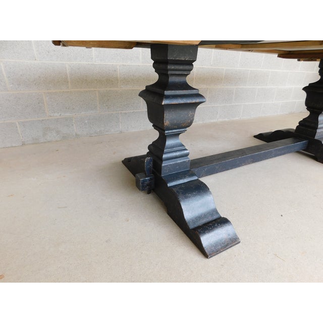 Early 21st Century Arhaus Wilhelm Blue Stone Marble Top Dining Table For Sale - Image 5 of 12