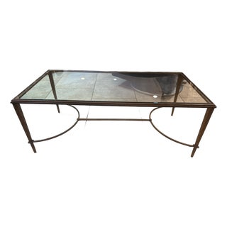 Hand Forged Antiqued Gold Iron Cocktail Table Attributed to Maison Jansen For Sale