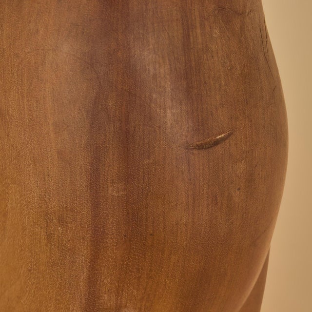 Vintage Female Form Carved Wooden Sculpture For Sale - Image 9 of 10