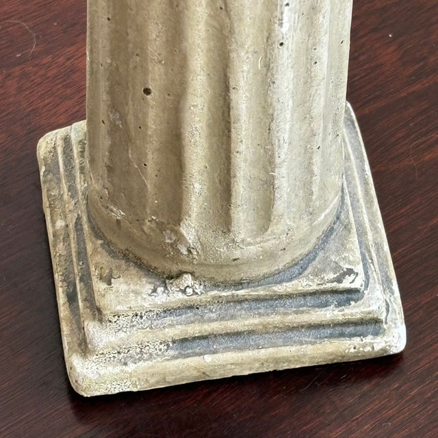 Mid 20th Century Neoclassical-Style Cast Plaster Candlestick Holders -- a Pair For Sale - Image 5 of 12