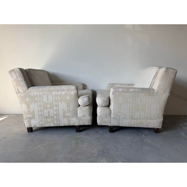 1970s 1970’s Mid-Century Modern Dunbar-Style Upholstered Lounge Chairs – A Pair/ Sold For Sale - Image 5 of 12