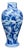 Large Antique Chinese Blue and White Porcelain Vase, 1800s For Sale