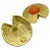1980s Givenchy Gold Textured Clip-on Earrings With Orange Cabochons For Sale - Image 4 of 5