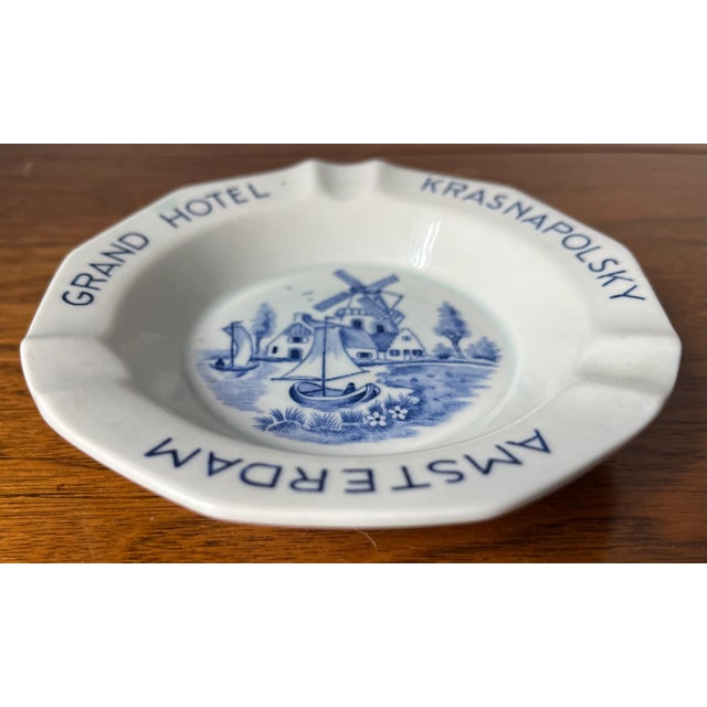 Amsterdam PorcelainBlue & White Ashtray Catchall For Sale In New York - Image 6 of 6