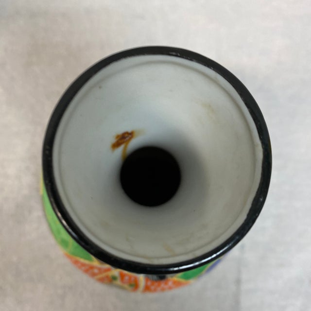 Japanese Satsuma Hand Panted Vase For Sale - Image 9 of 12