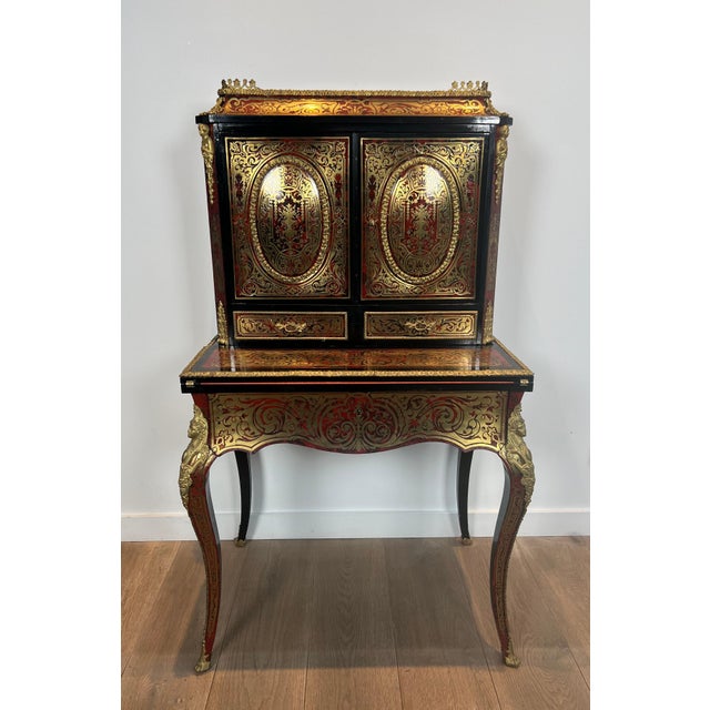 Late 19th Century Bonheur du Jour desk, literally happiness of the day in Boulle marquetry For Sale - Image 12 of 12
