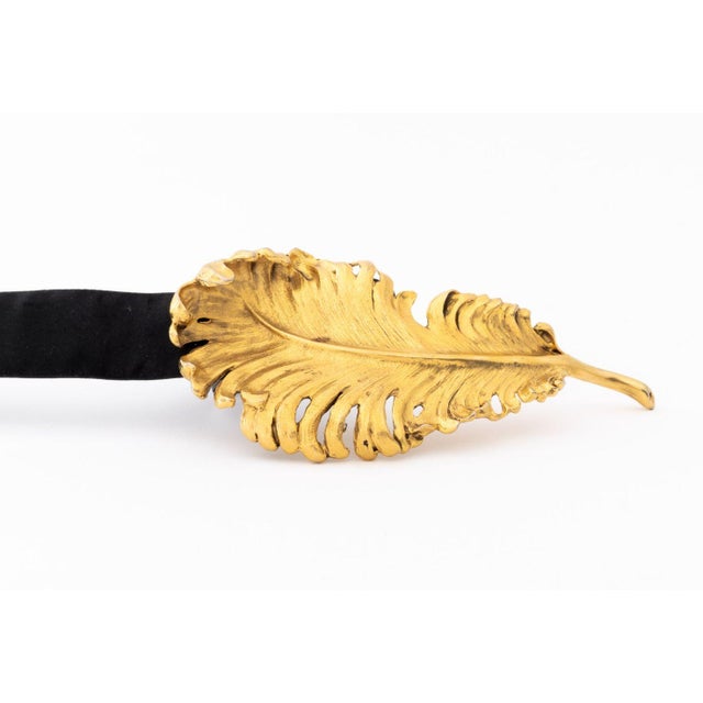 Metal Christopher Ross Gold Plate Feather Belt, 1986 For Sale - Image 7 of 9