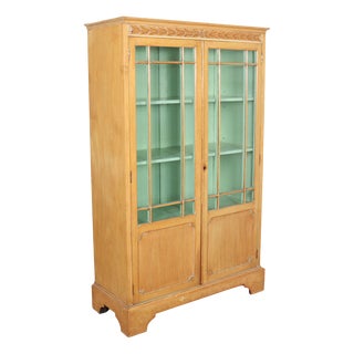 English Bleached Walnut Bookcase For Sale