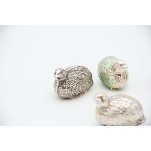 Miniature Silver Partridges, Set of 5, in Very Good conditions. Designed 1980 to 1989 This piece has an attribution mark,...