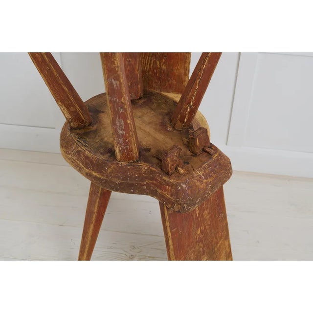 Antique Primitive Folk Art Chairs in Pine, Set of 2 For Sale - Image 9 of 11