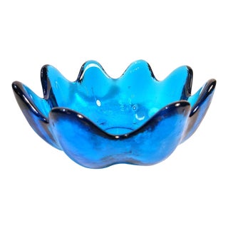 Blenko Cobalt Blue Glass Bowl For Sale
