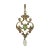 Shabby Chic Krementz 14k Gold Seed Pearl and Peridot Lavalier Pendant For Sale - Image 3 of 3