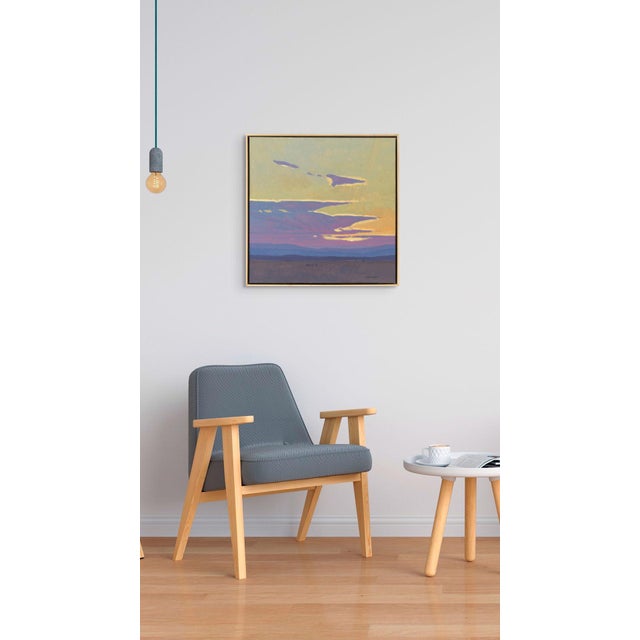 Contemporary Healing Promise by Michael Magrin | Oil on linen Landscape with sunset and clouds. For Sale - Image 3 of 5