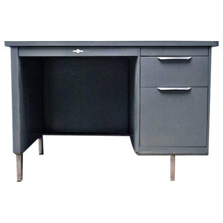 Grey Metal Tanker Desk For Sale